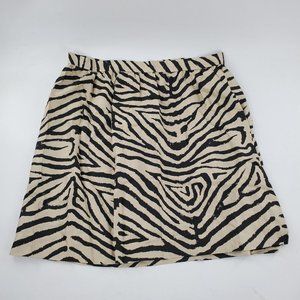 Michael Michael Kors Black & Beige 100% Silk‎ Skirt Womens Size 14